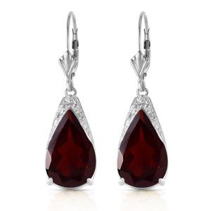 14K  GOLD LEVERBACK EARRING WITH NATURAL GARNETS